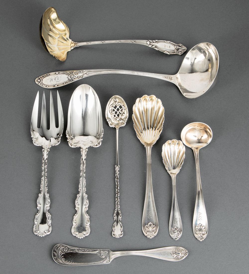 Appraisal: Group of Antique American Coin Silver and Sterling Silver Flatware