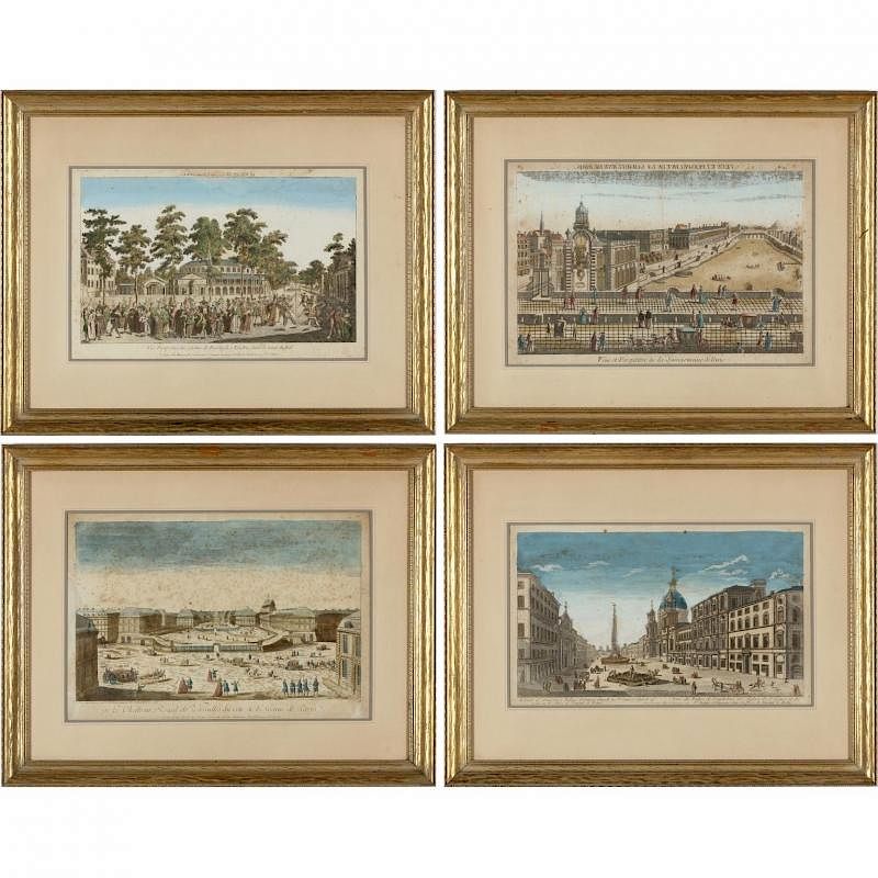 Appraisal: Four th Century Continental Views including Paris Versailles London and