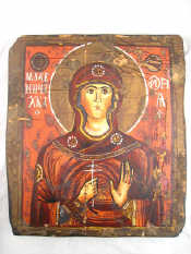 Appraisal: A Greek painted icon on wood panel of the Mother