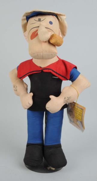 Appraisal: Popeye Cloth Doll With Original Tag Made by Effanbee Cloth