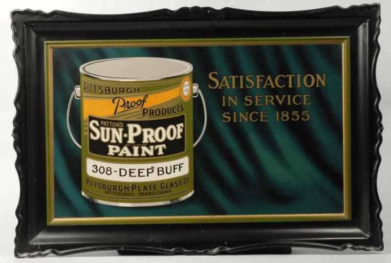 Appraisal: Tin Pittsburgh Sun-Proof Paint Advertising Sign Description Stunning tin sign