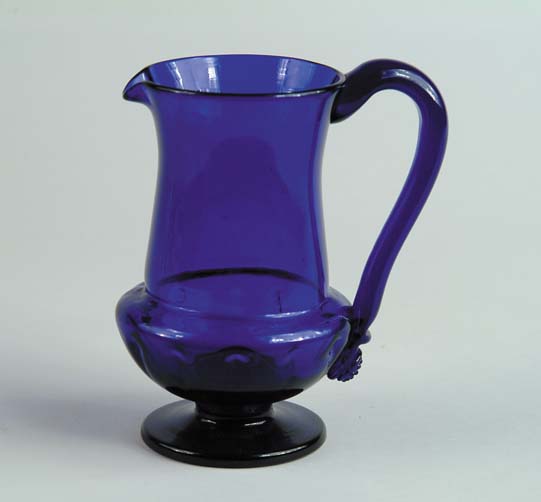 Appraisal: HAND BLOWN COBALT PITCHER Wonderful deep cobalt blue pitcher is