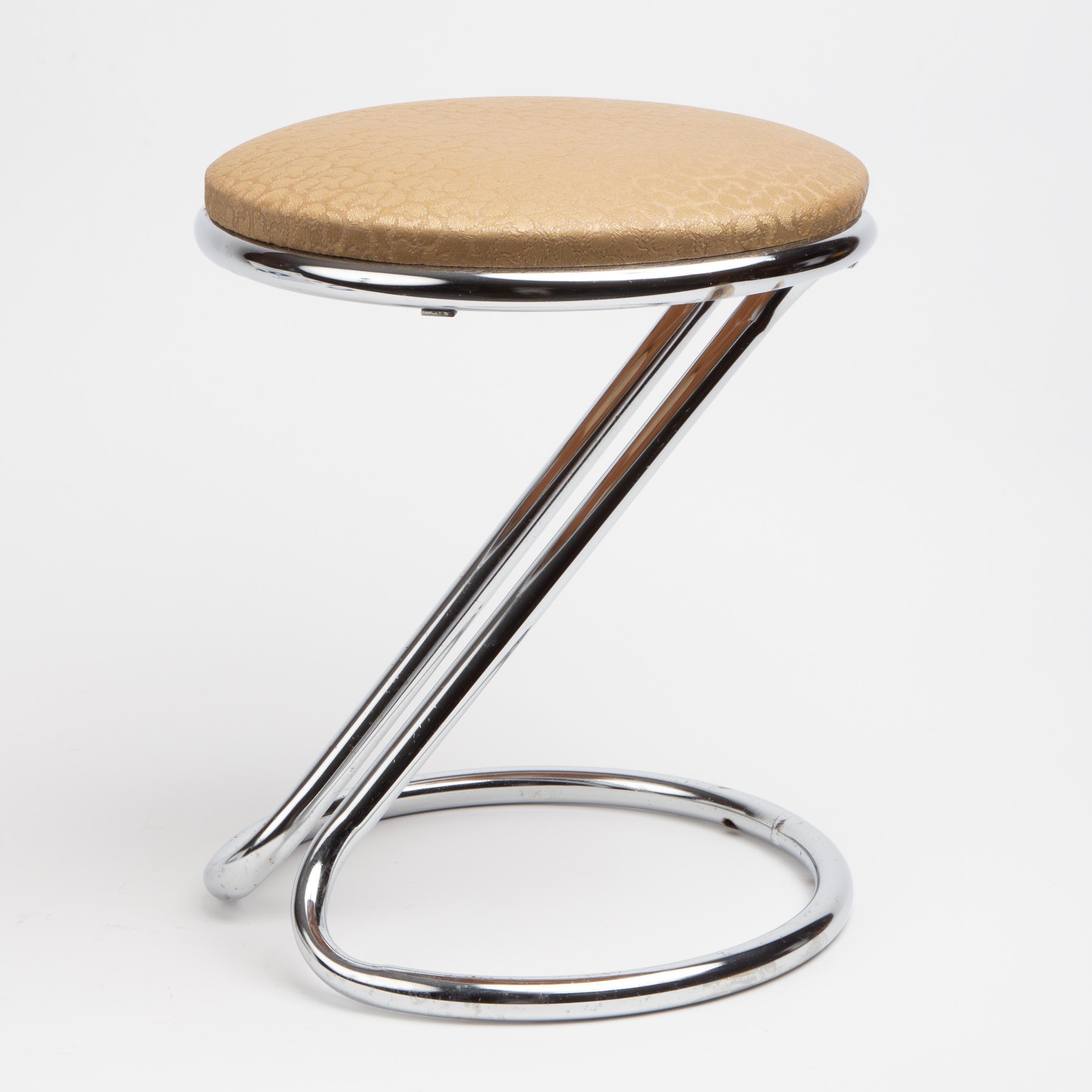 Appraisal: GILBERT ROHDE Z STOOL A Gilbert Rohde chrome Z stool