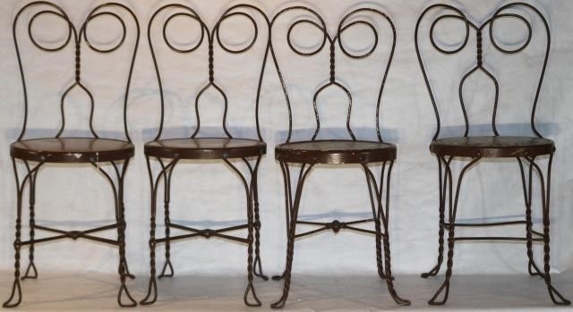 Appraisal: ICE CREAM PARLOR CHAIRS S BROWN PAINT ALMOST MATCHING HIGH