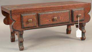 Appraisal: Federal diminutive stand having rectangular top of three drawers on