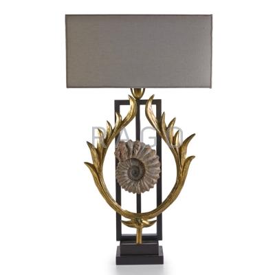 Appraisal: JACQUES DUVAL BRASSEUR Table lamp France s Gilt iron brass