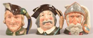 Appraisal: Three Large Royal Doulton Character Mugs Three Large Royal Doulton