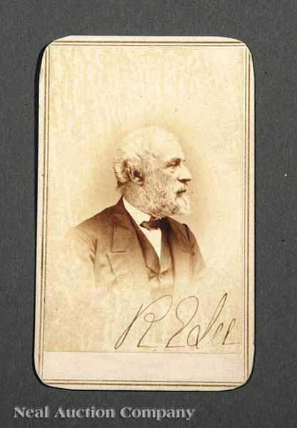 Appraisal: A Signed Robert E Lee Carte de Visite shown in