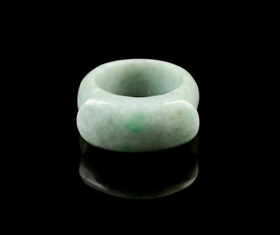 Appraisal: Sale Lot A Jadeite Archer's Ring carved on top with