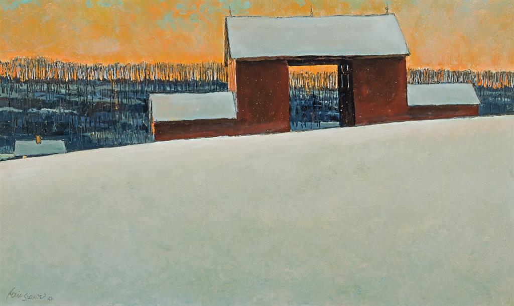 Appraisal: ERIC SLOANE American - Winter Sunset oil on masonite signed