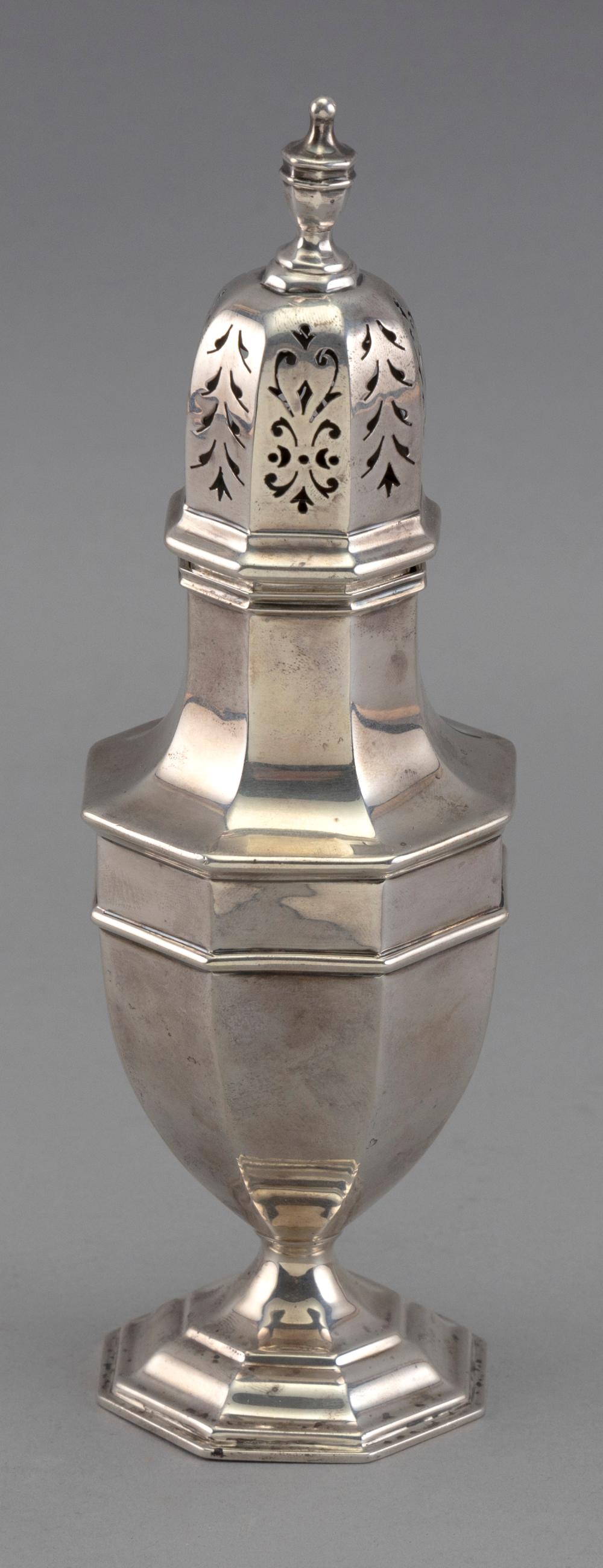 Appraisal: STERLING SILVER GEORGIAN-STYLE SUGAR CASTER BIRMINGHAM CIRCA APPROX TROY OZ