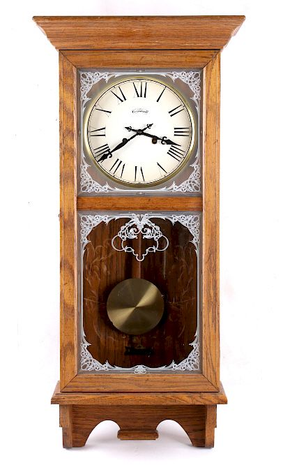 Appraisal: Antique Cornwall Oak Wall Clock Featured in this lot we