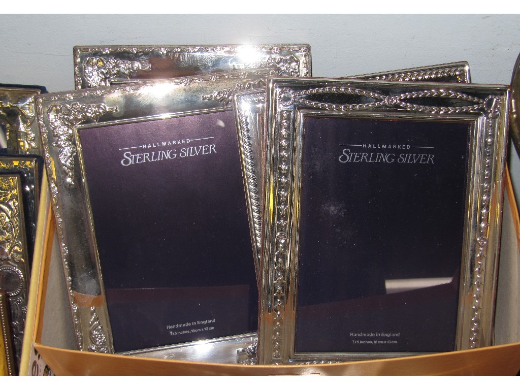 Appraisal: Lot comprising pair of modern sterling silver mounted photo frames