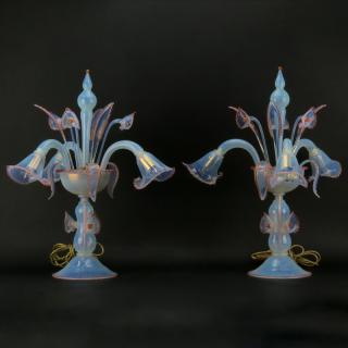 Appraisal: Pair of Italian Venetian Glass Table Lamps Pair of Italian