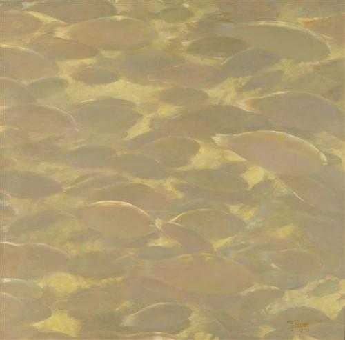 Appraisal: JIN YAN Fish Oil on canvas signed x cm