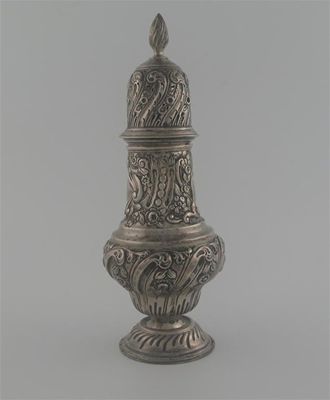 Appraisal: A late Victorian large baluster caster with embossed swirled decoration