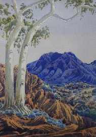 Appraisal: Oscar Namatjira - Untitled watercolour signed 'Oskar Namatjira' lower centre