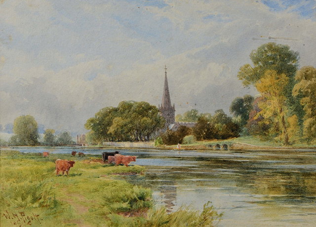 Appraisal: WILLIAM HENRY PIGOTT - Stratford from the river with Trinity