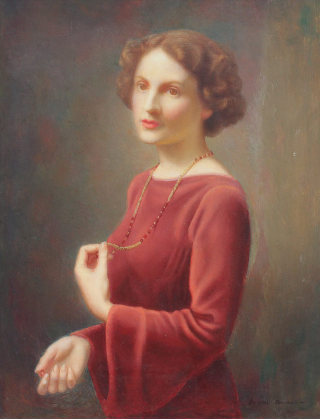 Appraisal: PARSHALL Douglass Ewell American - ''Standing Figure in Red Dress