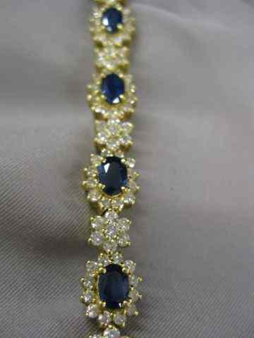 Appraisal: Sapphire Diamond Bracelet oval rich blue sapphires totaling carats and