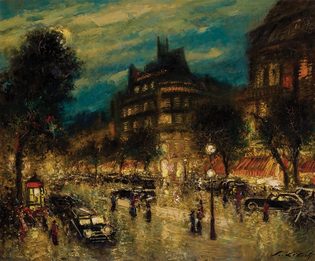 Appraisal: LUDOLFS LIBERTS Latvian American - Paris at Night oil on