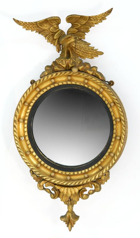 Appraisal: GILT GIRANDOLE MIRROR Late th Early th CenturyWith eagle pediment