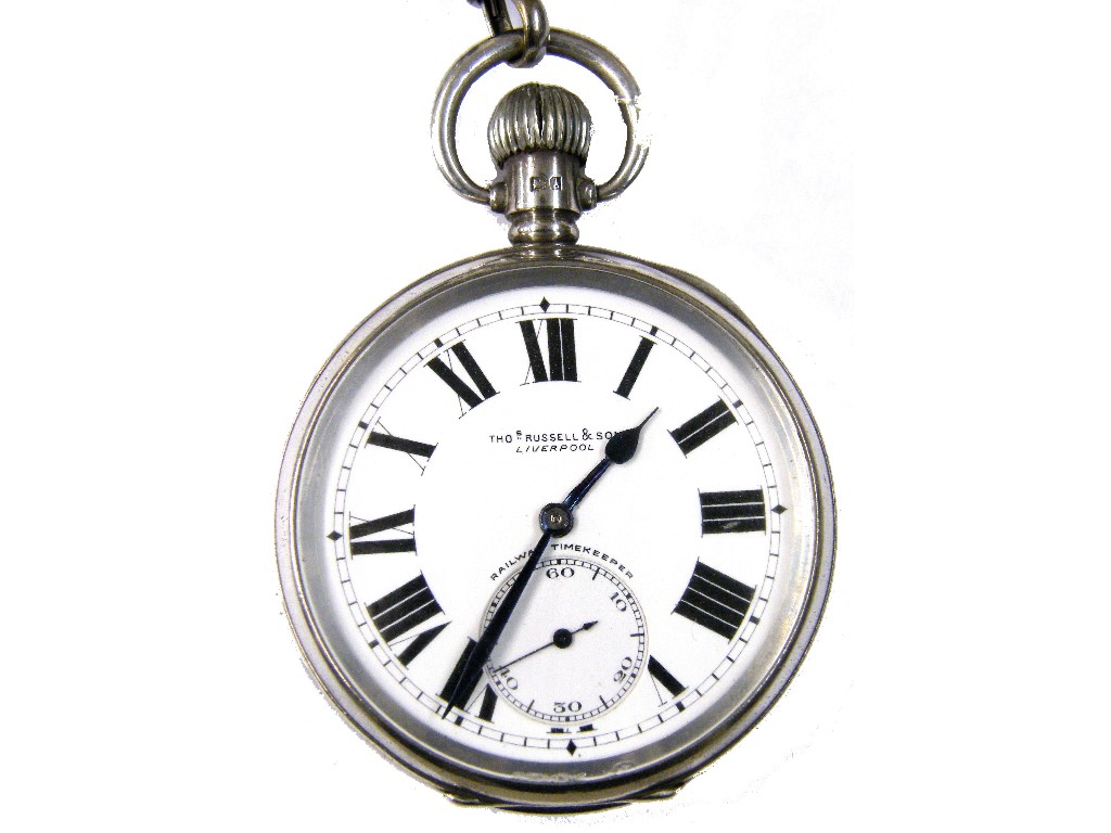 Appraisal: Thomas Russell Son silver lever pocket watch jewel adjusted three