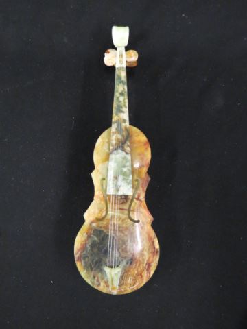 Appraisal: Carved Jade Violin long