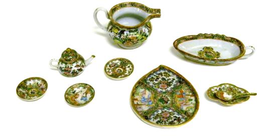 Appraisal: Chinese ''Rose Medallion'' porcelain nine pieces of th C including