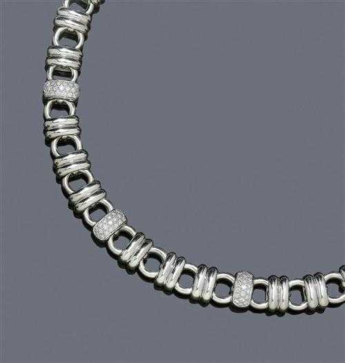 Appraisal: GOLD AND BRILLIANT-CUT DIAMOND NECKLACE CHOPARD White gold g Ref