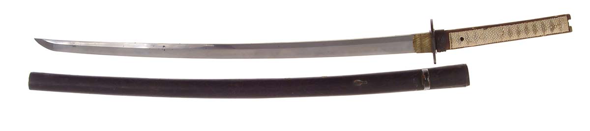 Appraisal: JAPANESE SHINTO KATANA shinogi zukuri blade hamon temper pattern gunome