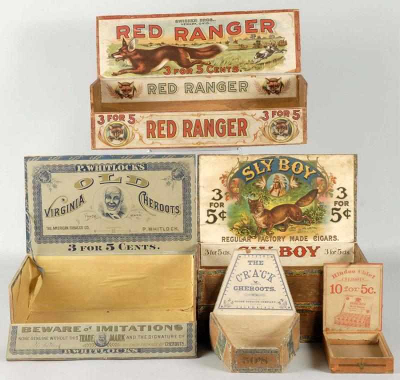 Appraisal: Lot of Assorted Cigar Boxes Description Includes a beautiful Red