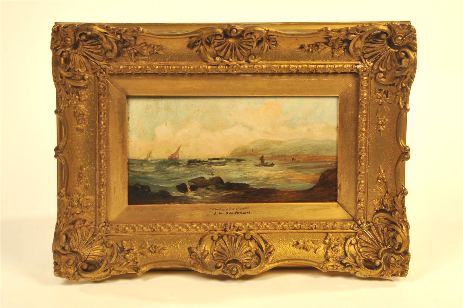 Appraisal: FRAMED OIL ON BOARD SEASCAPE SIGNED J H SAMPSON England