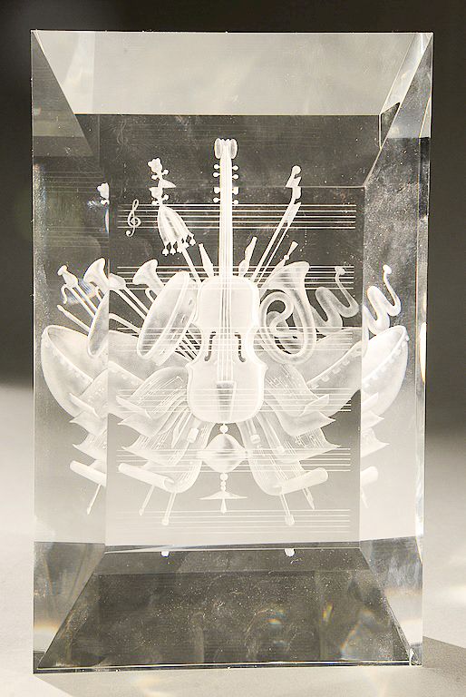 Appraisal: Steuben glass Music Baroque sculpture designed by Bernard X Wolff