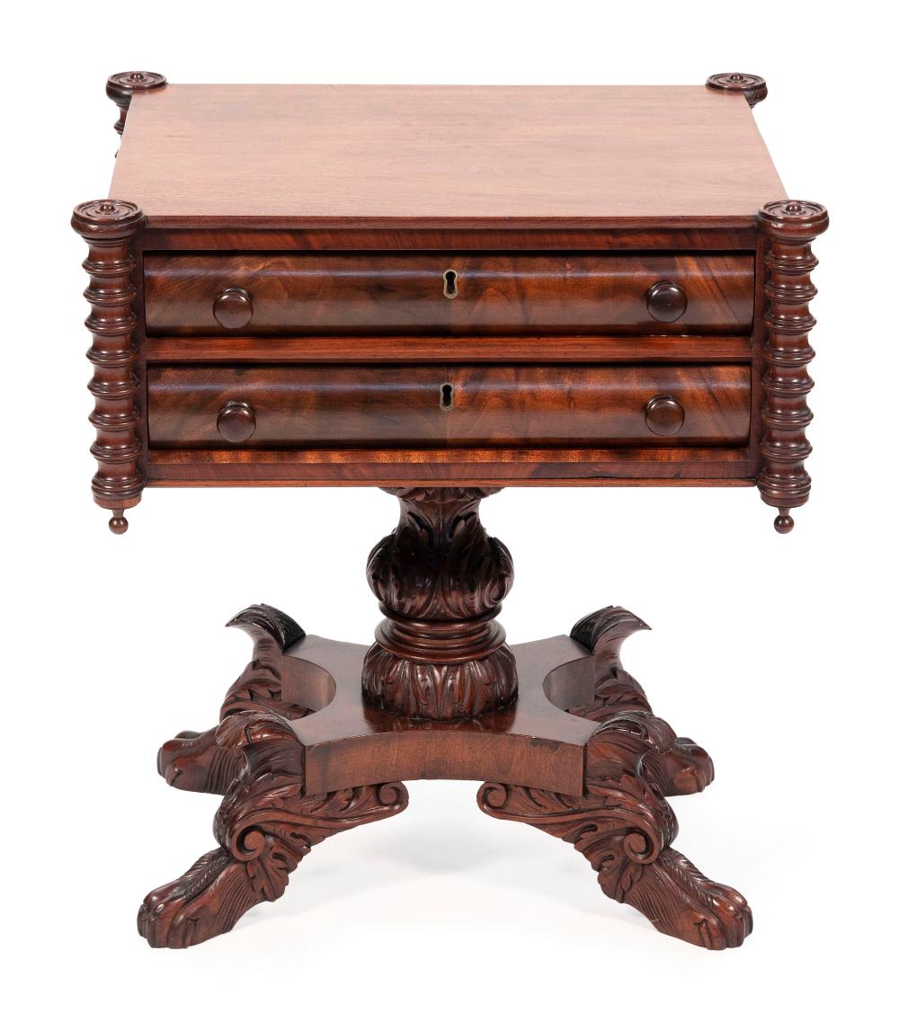 Appraisal: FEDERAL TWO-DRAWER STAND NEW YORK CIRCA HEIGHT WIDTH DEPTH FEDERAL