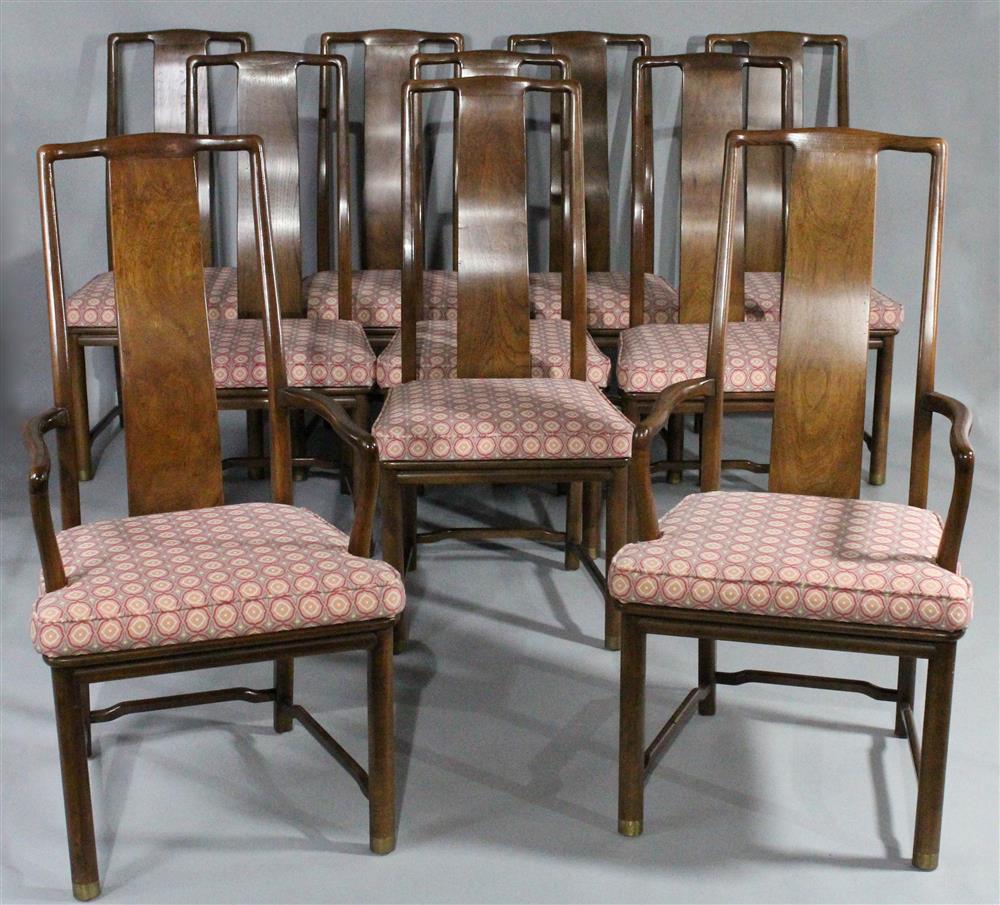 Appraisal: SET OF TEN HENREDON CONTEMPORARY ASIAN STYLE DINING CHAIRS INCLUDING