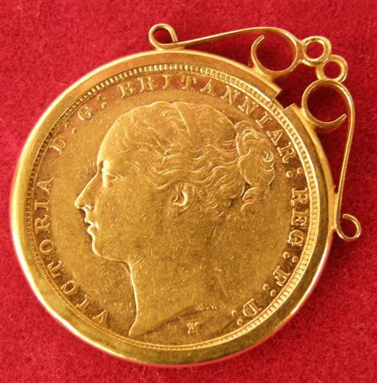 Appraisal: Victorian sovereign later gold mount