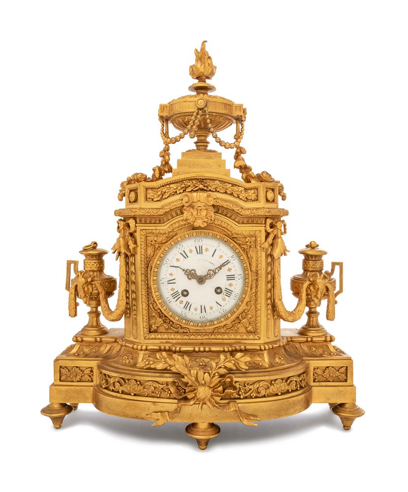 Appraisal: A Louis XVI Style Gilt Bronze Mantel Clock A Louis