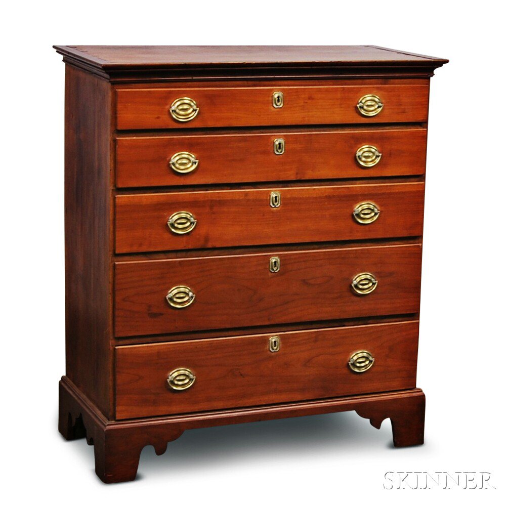 Appraisal: Chippendale Cherry High Chest Top New England th th century