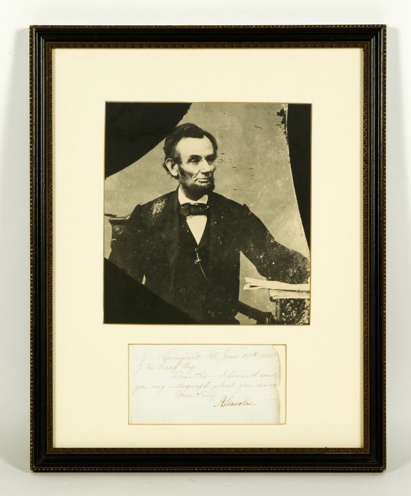 Appraisal: - Abraham Lincoln Signature Signature of Abraham Lincoln dated June