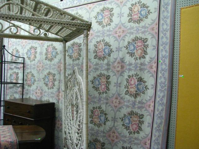 Appraisal: Needlepoint room size area rug rose motif block pattern approximately