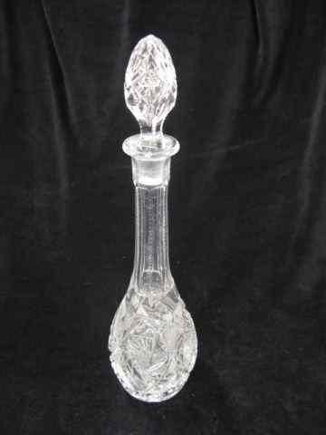 Appraisal: Brilliant Period Cut Glass Sherry Decanter pinwheel decor scarce shape