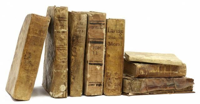 Appraisal: lot of Vellum-covered books written in Spanish and Latin th