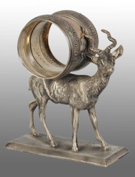 Appraisal: Tall Deer with Antlers Figural Napkin Ring Description Marked Meriden