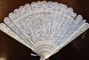 Appraisal: th century Chinese ivory brise fan carved and pierced with