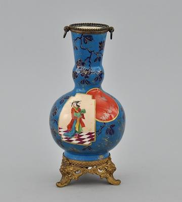 Appraisal: A Japanese Porcelain Vase with Metal Mountings Baluster shape porcelain