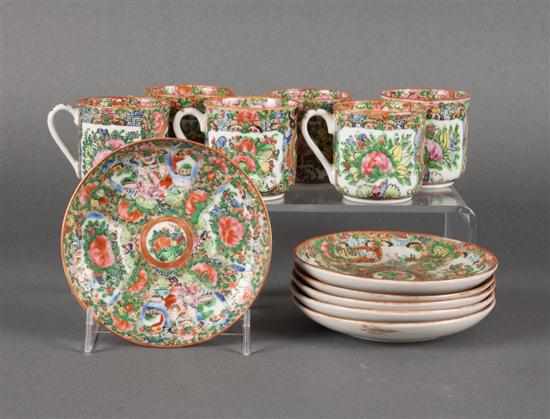 Appraisal: Set of six Chinese Export Rose Medallion porcelain demitasse cups