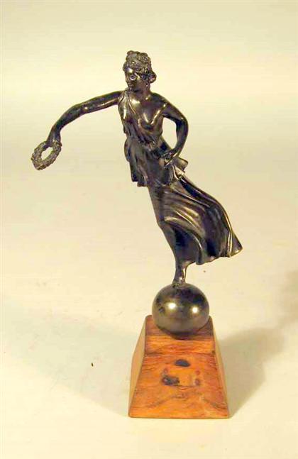 Appraisal: Italian bronze figure of a woman Dark brown patina modeled