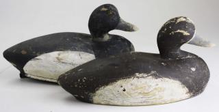 Appraisal: pr of hollowbody duck decoys found in Alburg Springs VT