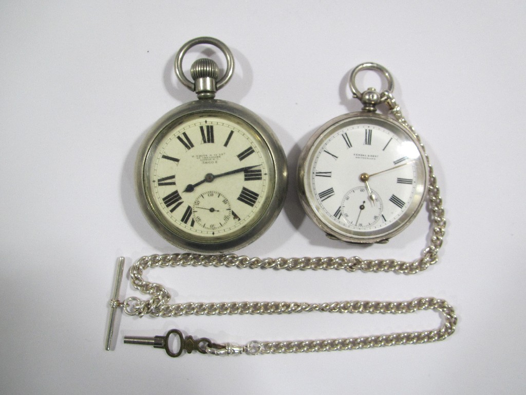 Appraisal: Lot comprising a military pocket watch in white metal case